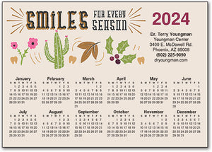 Letterpress Smile Calendar Postcard