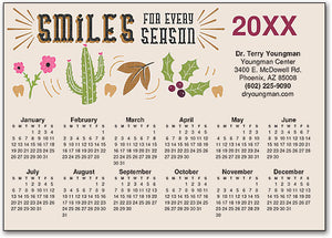 Letterpress Smile Calendar Postcard