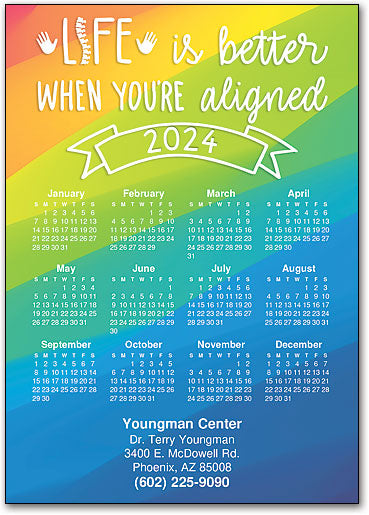 Aligned Rainbow Calendar Magnet