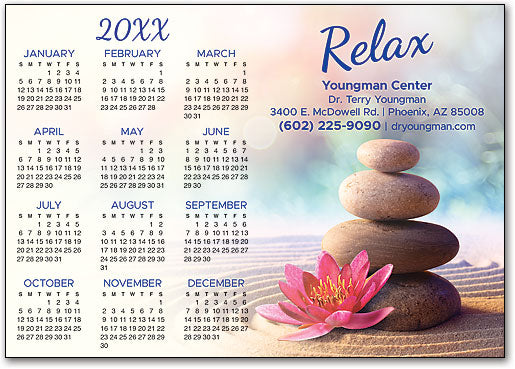 Tropical Rocks Calendar Magnet