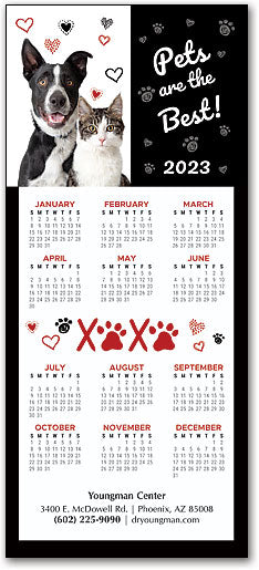We Love Pets Tri-Fold Calendar Greeting Card