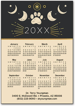 Celestial Paw Calendar Magnet