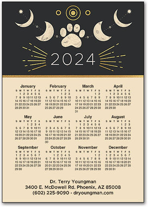 Celestial Paw Calendar Magnet