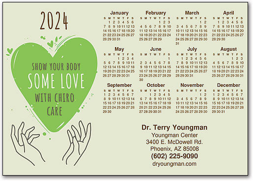Green Love Postcard Calendar