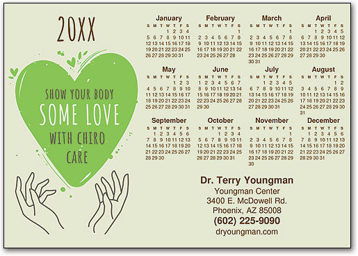 Green Love Postcard Calendar