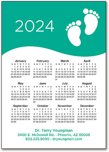 Foot Wave Postcard Calendar