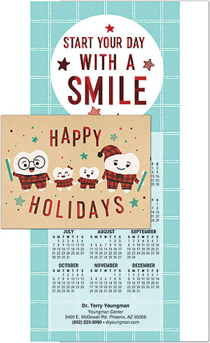 Festive Family Tri-fold Calendar Greeting Card with Envelope