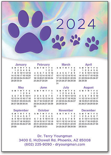 Holographic Paws Postcard Calendar