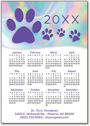 Holographic Paws Postcard Calendar