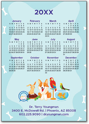 Pup and Pals Calendar Magnet