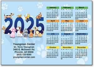 Playful Dogs & Cats Calendar Postcard