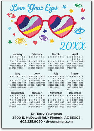 Love Your Eyes Postcard Calendar