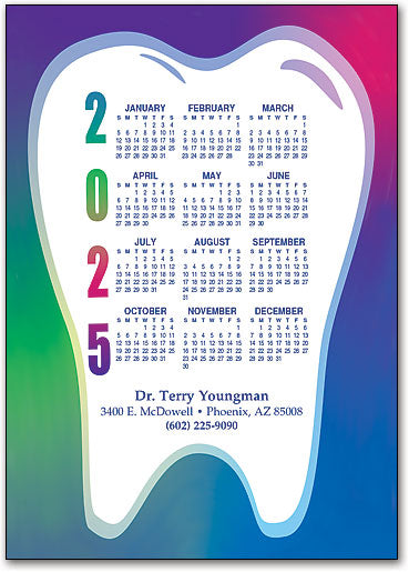 Colourful Tooth Postcard Calendar