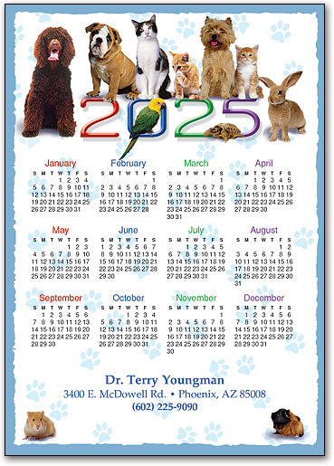 Animal Friends Postcard Calendar