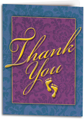 Thank You Floral Feet Thank You Folding Card