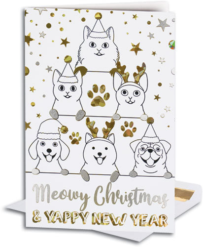 Furry Celebration Premium Veterinary Holiday Folding Card