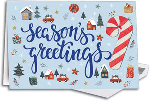 Candy Cane Greetings Seed Paper Premium Folding Card