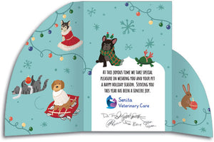 Merry Animals Arched Gate Fold Card