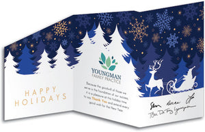 Sleigh Silhouette Z-fold Holiday Card