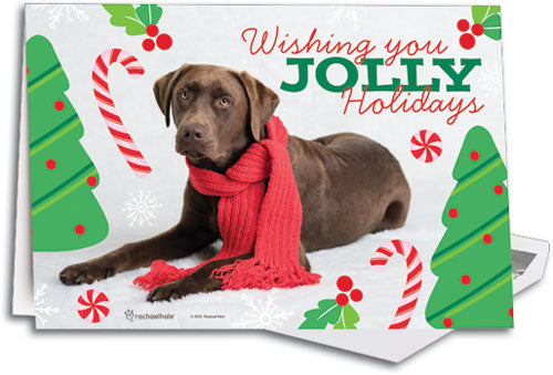 Peppermint Paws Deluxe Holiday Folding Card