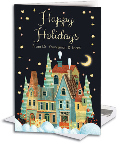 Yuletide Village Customizable Folding Card