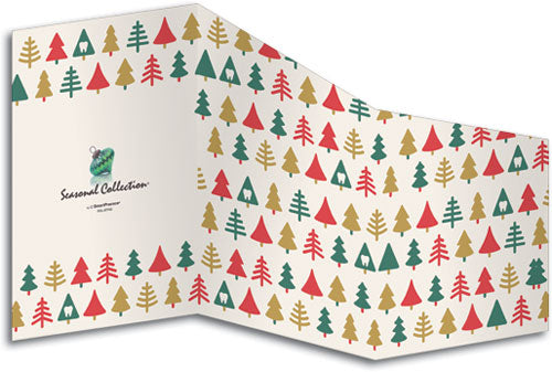 Dental Folk Art Forest Z-fold Holiday Card