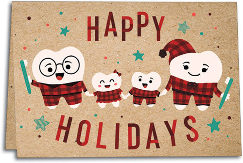 Festive Family Dental Holiday Environment Paper Notesized Folding Card