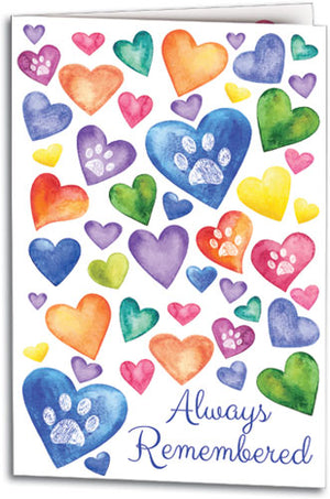 Colourful Hearts Folding Card With Tear-off