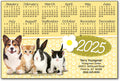 Four Pets Yellow Calendar Postcard