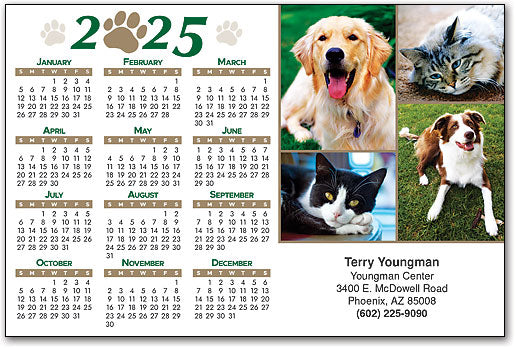 Dogs & Cats Calendar Postcard