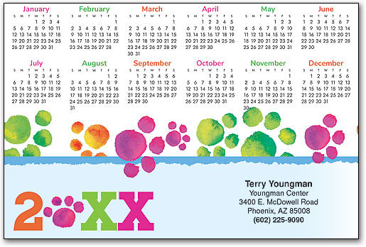 Colourful Paws Calendar Magnet