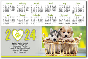 Puppy Basket Calendar Magnet