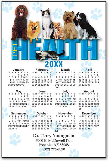 Pet Health Calendar Magnet