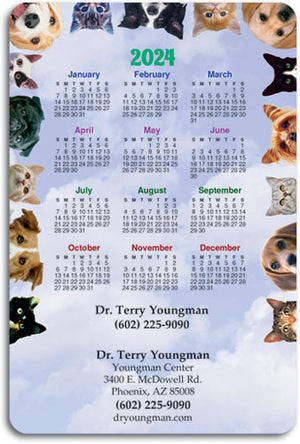 Happy Pet Faces Die-cut Photo Frame Calendar Magnet