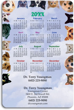 Happy Pet Faces Die-cut Photo Frame Calendar Magnet