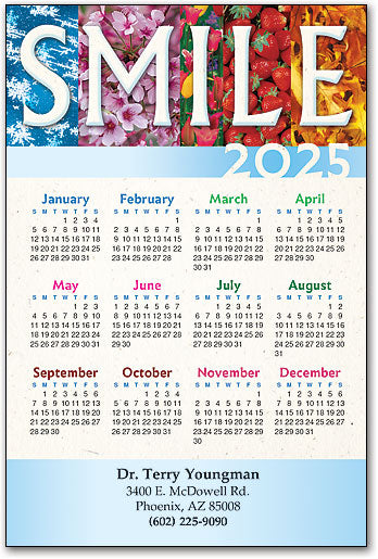 Seasonal Squares Smile Calendar Magnet