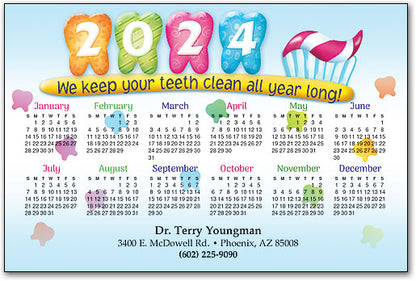 Year in Teeth Postcard Calendar