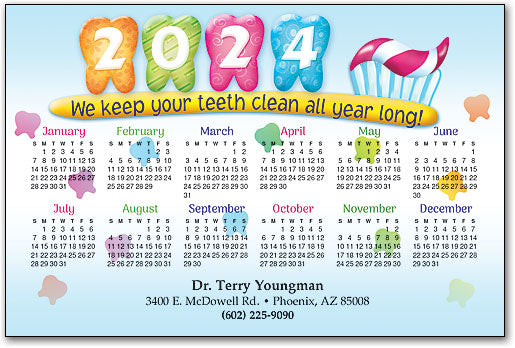 Year in Teeth Calendar Magnet