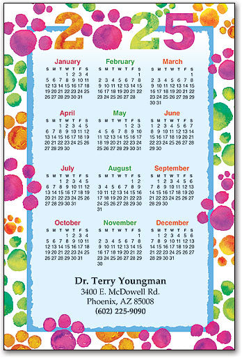 Paw Border Calendar Magnet