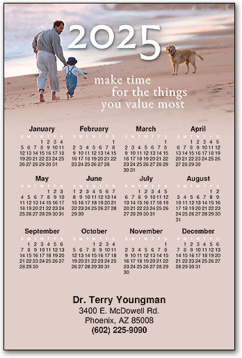 Walk on the Beach customisable Calendar Magnet