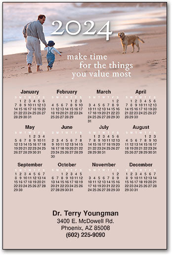 Walk on the Beach customisable Calendar Magnet
