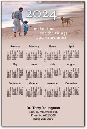 Walk on the Beach customisable Calendar Magnet