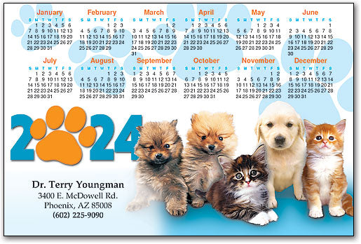 3 Puppies 2 Kittens ReStix™ Sticker Calendar