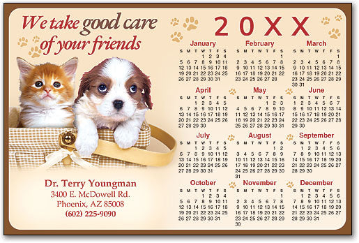 Tan Paws Pets Customisable Calendar Magnet