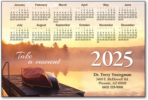 Canoes Deck Lake Customisable Calendar Magnet