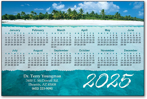 Tropical Waters Calendar Magnet