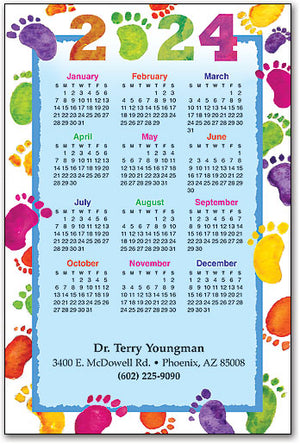 Colorful Foot Border Calendar Magnet