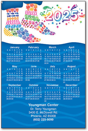 Colourful Feet Calendar Magnet