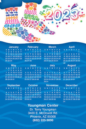 Colourful Feet Calendar Magnet