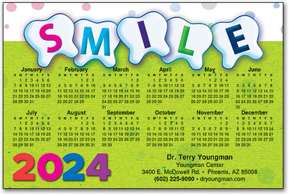 Teeth Polka Dots Calendar Magnet